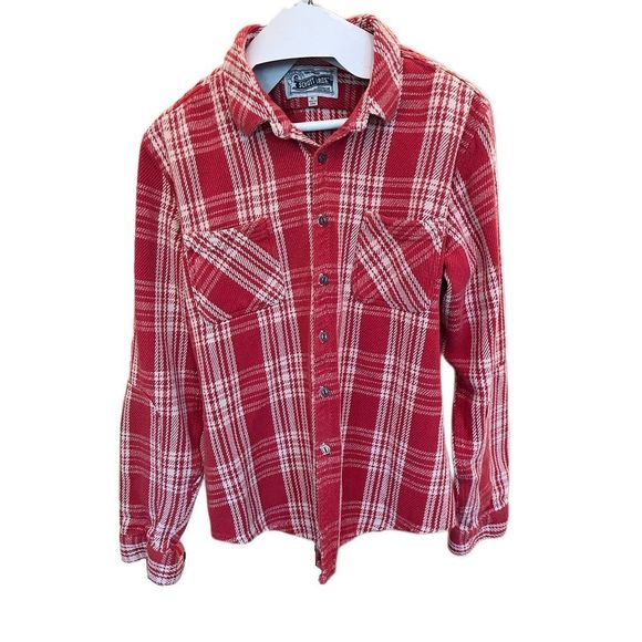 Schott Bros. Other - SCHOTT BROS. Vintage Red & Tan Thick Flannel Button Up - size XL